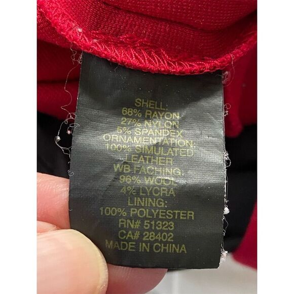 Cynthia Steffe Red Straight Pants with Black Accents Midrise Size 8 - Picture 4 of 13